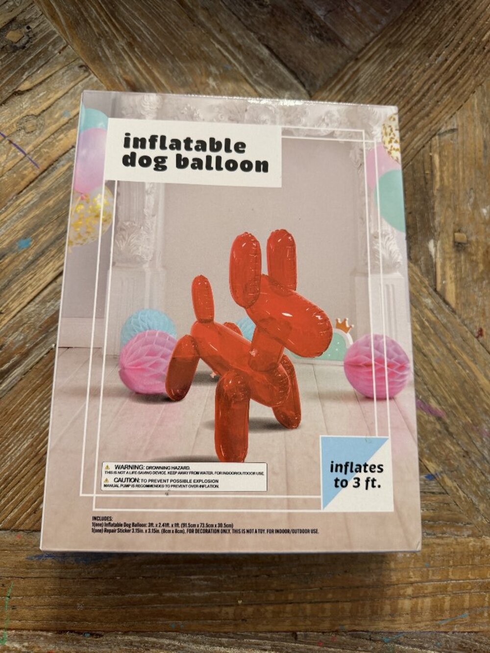 3FT Red Inflatable Balloon Dog | Party Decor | New In Box
